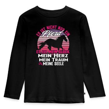 Es Ist Nicht Nur Ein Pferd - Pferde Spruch - Kinder Premium Bio Langarmshirt - Schwarz - Vorne - AI Model Kid Male (0cm)
