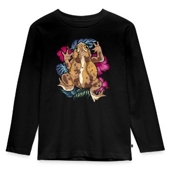 Nature Animal Motif Frog Amphibians Gift Toad - Kids' Premium Longsleeve Shirt - black - Front - AI Model Kid Male (0cm)