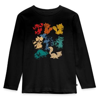 Raton laveur - T-shirt manches longues Premium Enfant - noir - Devant - AI Model Kid Male (0cm)