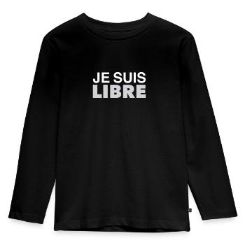Je suis libre - T-shirt manches longues Premium Enfant - noir - Devant - AI Model Kid Male (0cm)