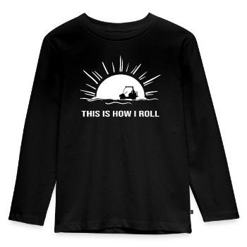 Golf Golfmobil Golfspieler Golf-Club-Cart Caddy - Kinder Premium Bio Langarmshirt - Schwarz - Vorne - AI Model Kid Male (0cm)