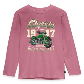 Motorcycle Bikers Motorbike Birthday Born In 1931 - Kids' Premium Longsleeve Shirt - mauve - Front - AI Model Kid Female (0cm)