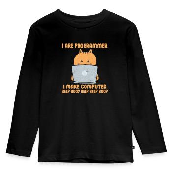 programmer - Kids' Premium Longsleeve Shirt - black - Front - AI Model Kid Male (0cm)