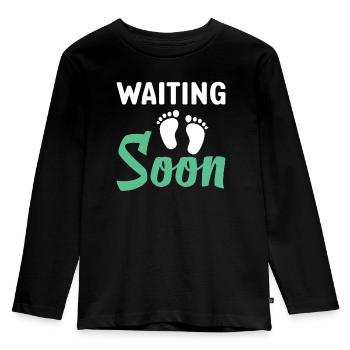 Schwangerschaft - Kinder Premium Bio Langarmshirt - Schwarz - Vorne - AI Model Kid Male (0cm)