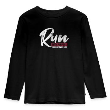 Christlich - Kinder Premium Bio Langarmshirt - Schwarz - Vorne - AI Model Kid Male (0cm)