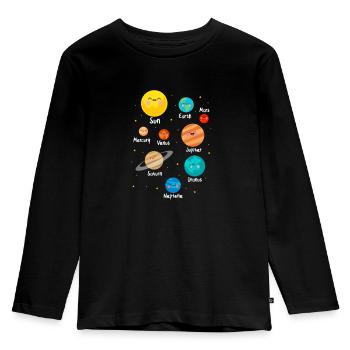 Planètes d'astronomie - T-shirt manches longues Premium Enfant - noir - Devant - AI Model Kid Male (0cm)