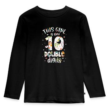 10. Geburtstag - Kinder Premium Bio Langarmshirt - Schwarz - Vorne - AI Model Kid Male (0cm)