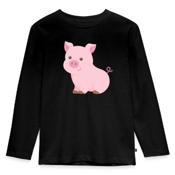 Pig for children - Kids' Premium Longsleeve Shirt - black - Front - AI Model Kid Male (0cm)