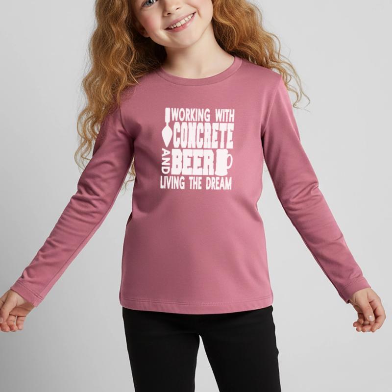 Conception de constructeur en béton pour les constructeurs et le chantier de construction T-shirt manches longues Premium Enfant