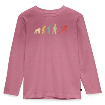 Mujer atleta corriendo niña evolución - T-shirt manches longues Premium Enfant - mauve - Devant - AI Model Kid Female (0cm)