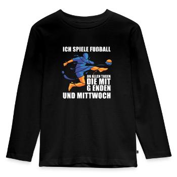 Fußball Fussball - Kinder Premium Bio Langarmshirt - Schwarz - Vorne - AI Model Kid Male (0cm)