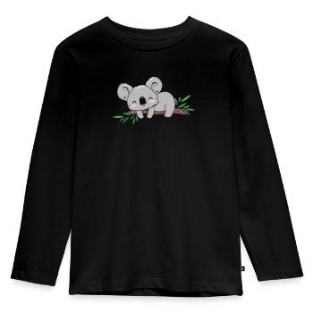 Koala Koalabär - Kinder Premium Bio Langarmshirt - Schwarz - Vorne - AI Model Kid Male (0cm)