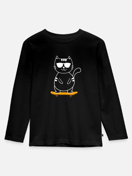 Skateboard Skateboarder Skater - Kinder Premium Bio Langarmshirt - Schwarz