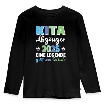 Daycare graduate: 2025 a legend football - Kids' Premium Longsleeve Shirt - black - Front - AI Model Kid Male (0cm)