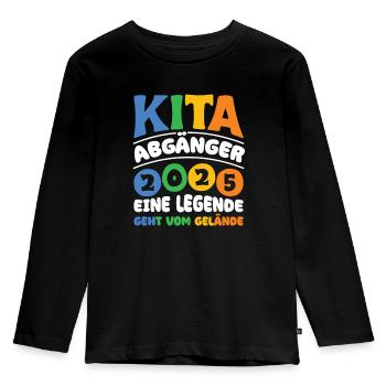 Daycare graduate: 2025 a legend leaves the site - Kids' Premium Longsleeve Shirt - black - Front - AI Model Kid Male (0cm)
