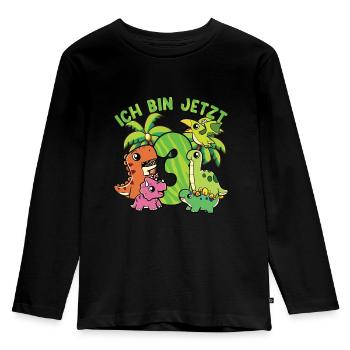 3. Geburtstag Kindergeburtstag Ich Bin Jetzt 3 - Kinder Premium Bio Langarmshirt - Schwarz - Vorne - AI Model Kid Male (0cm)