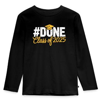Class of 2025 Hashtag Done Grad Design - Kids' Premium Longsleeve Shirt - black - Front - AI Model Kid Male (0cm)