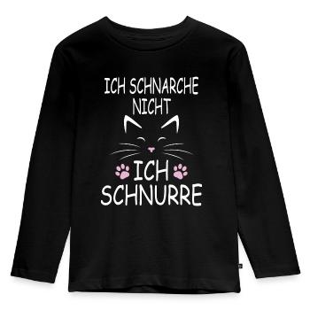 Ich schnarche nicht ich schnurre - Kinder Premium Bio Langarmshirt - Schwarz - Vorne - AI Model Kid Male (0cm)