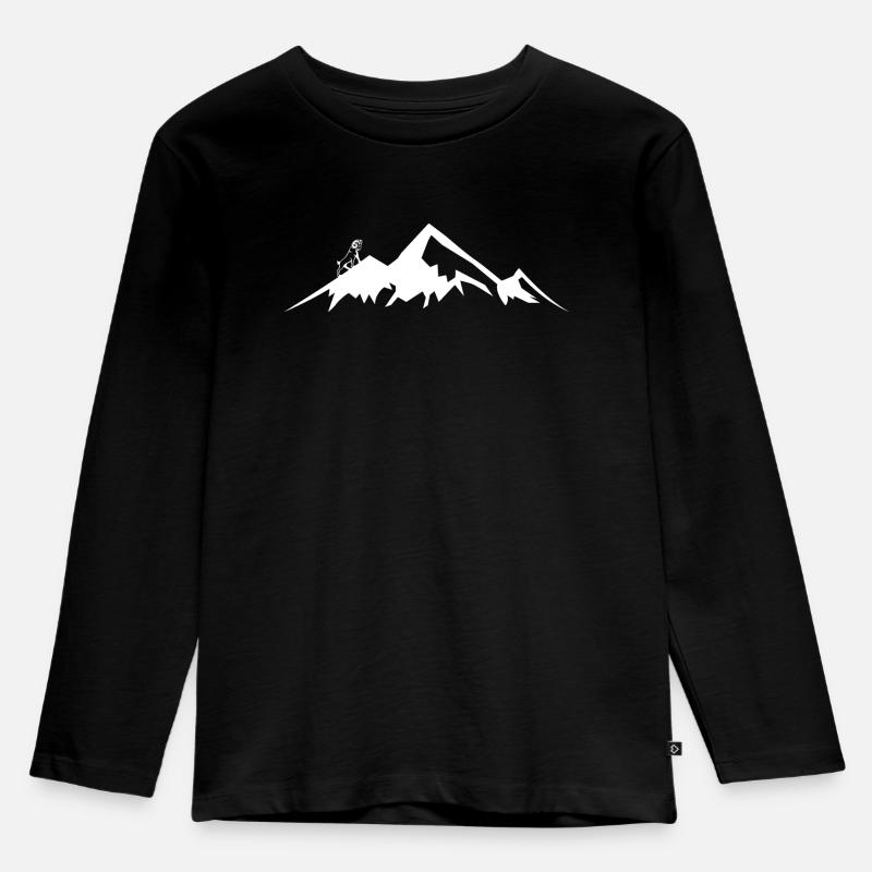 Bergziege Berg Ziege - Kinder Premium Bio Langarmshirt - Schwarz