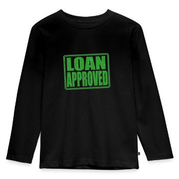 Loan Heartbeat - Agent de crédit Courtier hypothécaire - T-shirt manches longues Premium Enfant - noir - Devant - AI Model Kid Male (0cm)