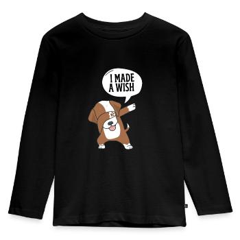 J’ai fait un vœu maman et moi - T-shirt manches longues Premium Enfant - noir - Devant - AI Model Kid Male (0cm)