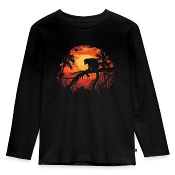 Lémurien Lémurien catta Lémur de Madagascar - T-shirt manches longues Premium Enfant - noir - Devant - AI Model Kid Male (0cm)