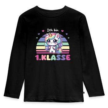 Kindergarten Farewell I'm 1st grade - Kids' Premium Longsleeve Shirt - black - Front - AI Model Kid Male (0cm)