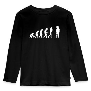 Neanderthal Cavemen Gift Evolution - Kids' Premium Longsleeve Shirt - black - Front - AI Model Kid Male (0cm)