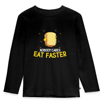 Quick Food Sandwich Food FastFood - Kids' Premium Longsleeve Shirt - black - Front - AI Model Kid Male (0cm)
