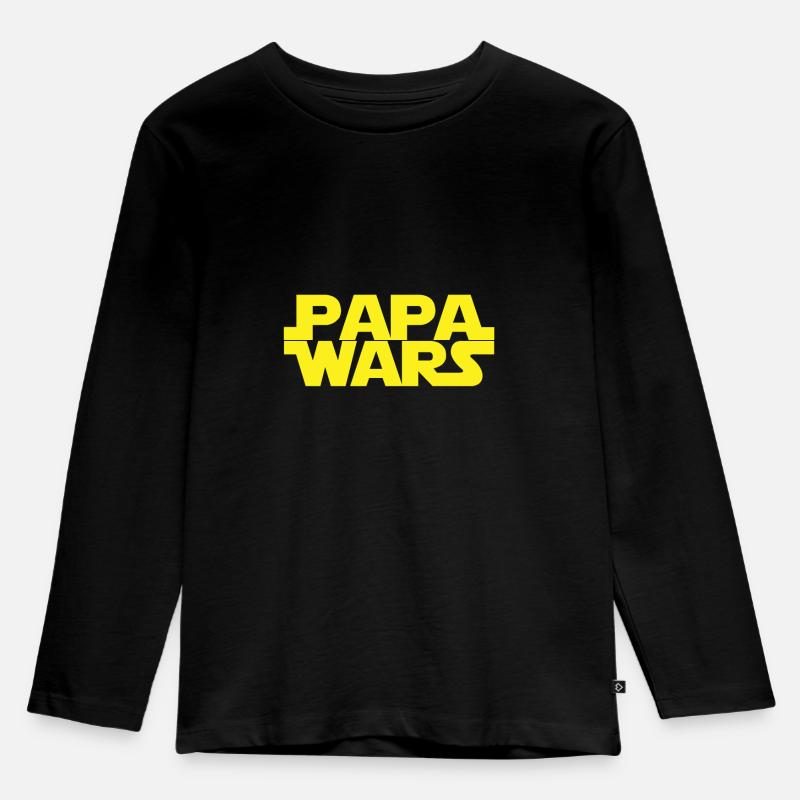 Papa wars - Kinder Premium Bio Langarmshirt - Schwarz