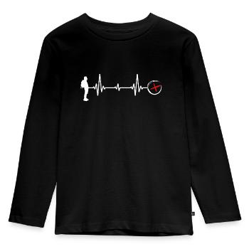 Geocache Schnitzeljagd outdoor-life wandern - Kinder Premium Bio Langarmshirt - Schwarz - Vorne - AI Model Kid Male (0cm)