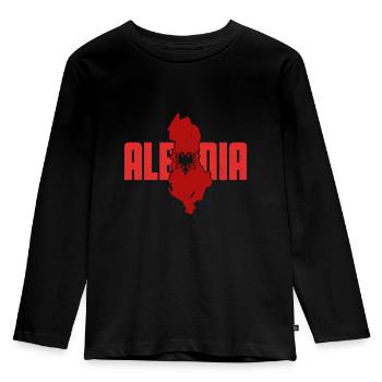 République d’Albanie Albanie Shqipëria Tirana Albanais - T-shirt manches longues Premium Enfant - noir - Devant - AI Model Kid Male (0cm)