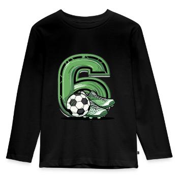 Football 6 ans - T-shirt manches longues Premium Enfant - noir - Devant - AI Model Kid Male (0cm)