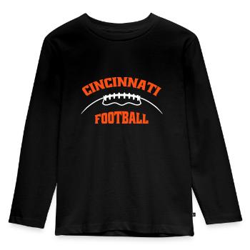 Cincinnati Football - Kids' Premium Longsleeve Shirt - black - Front - AI Model Kid Male (0cm)