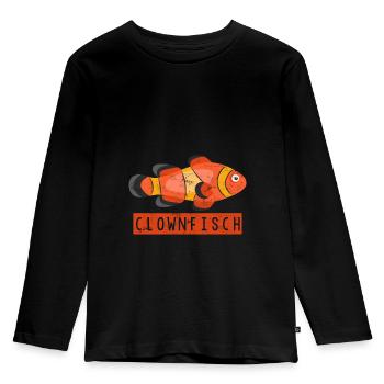 poisson clown - T-shirt manches longues Premium Enfant - noir - Devant - AI Model Kid Male (0cm)