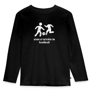 Rien n'arrête le Football - T-shirt manches longues Premium Enfant - noir - Devant - AI Model Kid Male (0cm)