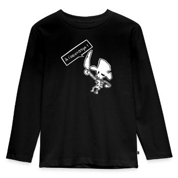 A l'abordage ! pirate skull art - T-shirt manches longues Premium Enfant - noir - Devant - AI Model Kid Male (0cm)