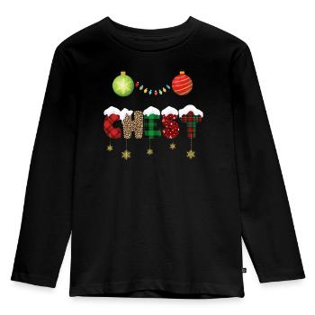 Nuts Chestnuts Christmas pairs fit - Kids' Premium Longsleeve Shirt - black - Front - AI Model Kid Male (0cm)