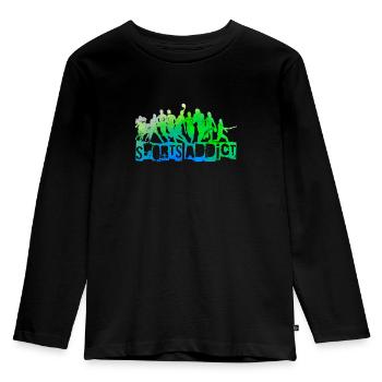 Sport addict - Kids' Premium Longsleeve Shirt - black - Front - AI Model Kid Male (0cm)