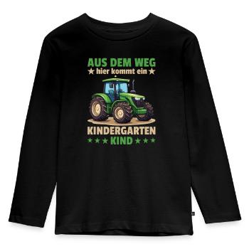 Out of the way here comes a kindergarten child - Kids' Premium Longsleeve Shirt - black - Front - AI Model Kid Male (0cm)