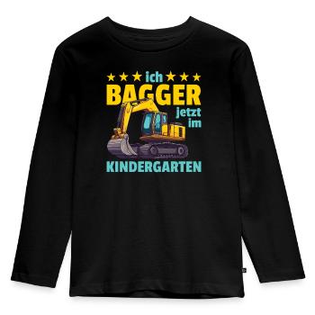Je suis maintenant excavatrice en maternelle - T-shirt manches longues Premium Enfant - noir - Devant - AI Model Kid Male (0cm)