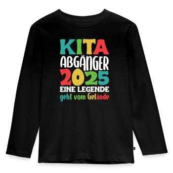 Daycare graduate: 2025 a legend leaves the site - Kids' Premium Longsleeve Shirt - black - Front - AI Model Kid Male (0cm)