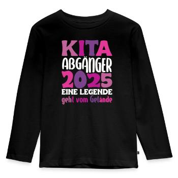 Daycare graduate: 2025 a legend leaves the site - Kids' Premium Longsleeve Shirt - black - Front - AI Model Kid Male (0cm)