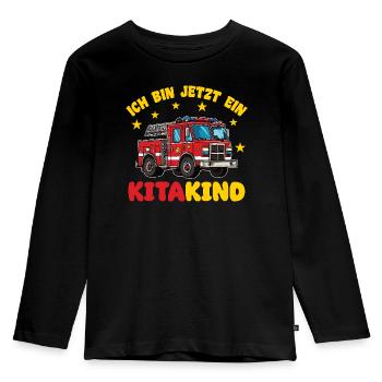 Je suis maintenant une garderie, un service d’incendie de garderie - T-shirt manches longues Premium Enfant - noir - Devant - AI Model Kid Male (0cm)