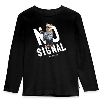 Lama Adventure Kein WLAN Signal - Kinder Premium Bio Langarmshirt - Schwarz - Vorne - AI Model Kid Male (0cm)
