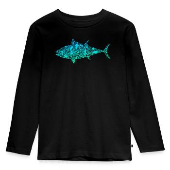 Pêche au thon Poisson coloré Pêcheurs en eau profonde Poisson - T-shirt manches longues Premium Enfant - noir - Devant - AI Model Kid Male (0cm)