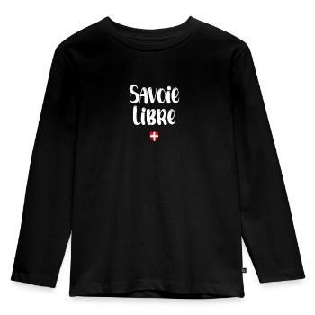 Savoie libre - Kinder Premium Bio Langarmshirt - Schwarz - Vorne - AI Model Kid Male (0cm)