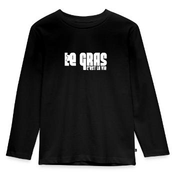 Le gras c'est la vie - T-shirt manches longues Premium Enfant - noir - Devant - AI Model Kid Male (0cm)