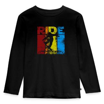 Snowboard fahren - Kinder Premium Bio Langarmshirt - Schwarz - Vorne - AI Model Kid Male (0cm)