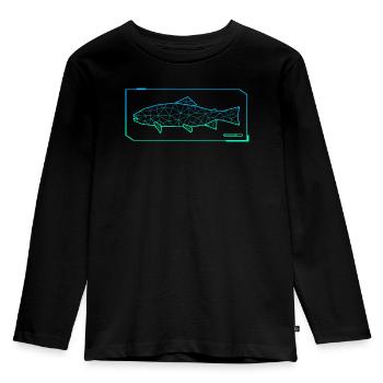 Trout Fishing Polygon Trout Angler Fisherman Fisherman - Kids' Premium Longsleeve Shirt - black - Front - AI Model Kid Male (0cm)